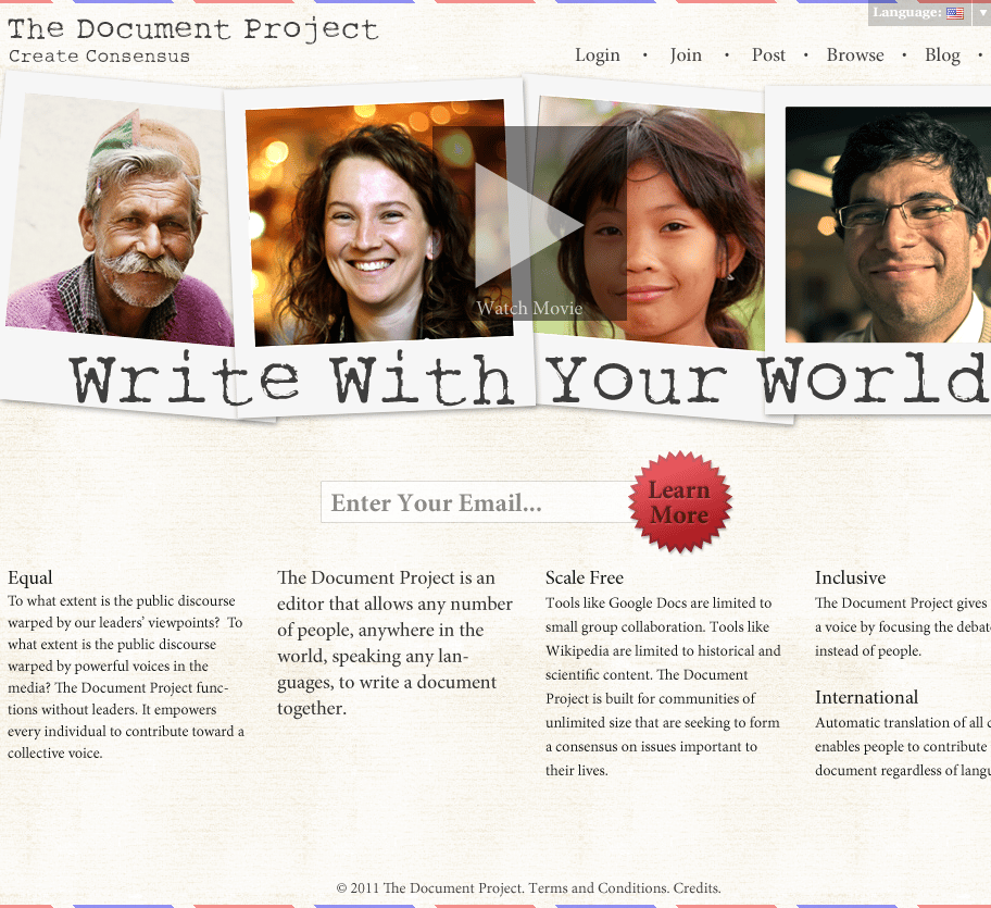 Screenshot of The Document Project.